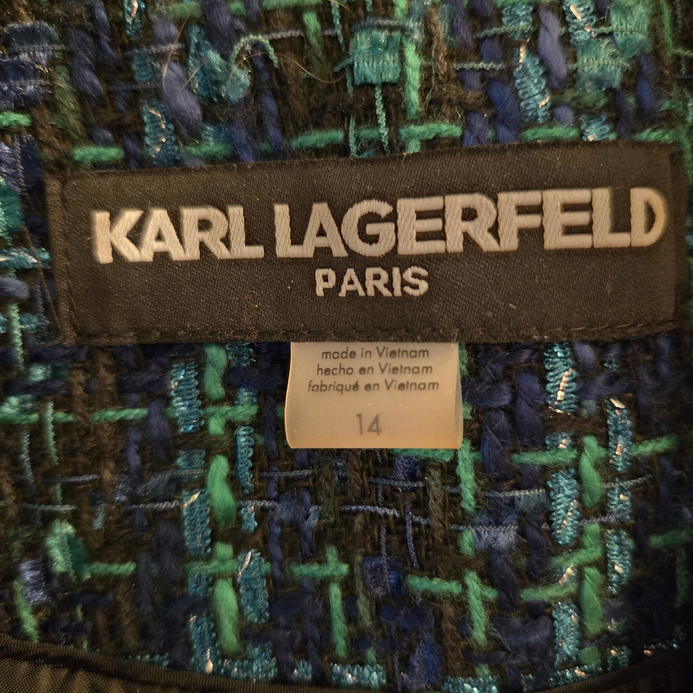 Karl Lagerfeld Blue and Green Blazer